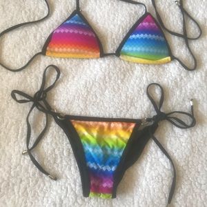 NWOT Rainbow bikini